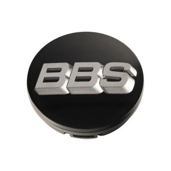 Preview: 4 x BBS 3D Rotation Nabendeckel Ø56mm schwarz, Logo platinum silber - 58071055.4